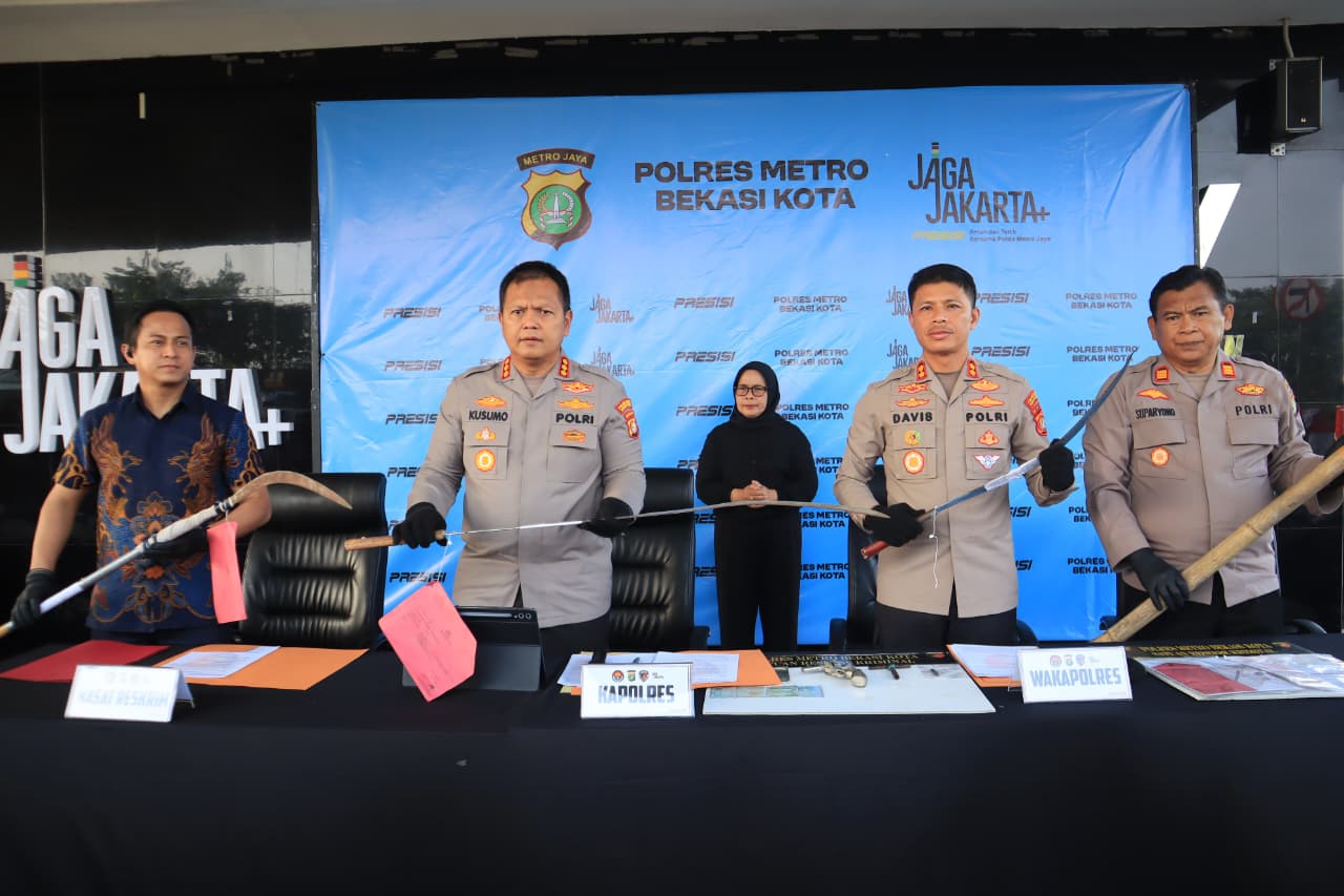Polres Metro Bekasi Kota Ungkap Kasus Pengeroyokan  di Mustika Jaya
