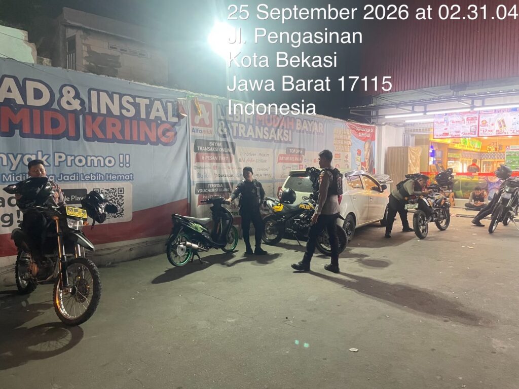 Cegah Kejahatan Malam, Polres Metro Bekasi Kota Gelar Operasi Kejahatan Jalanan Dini Hari