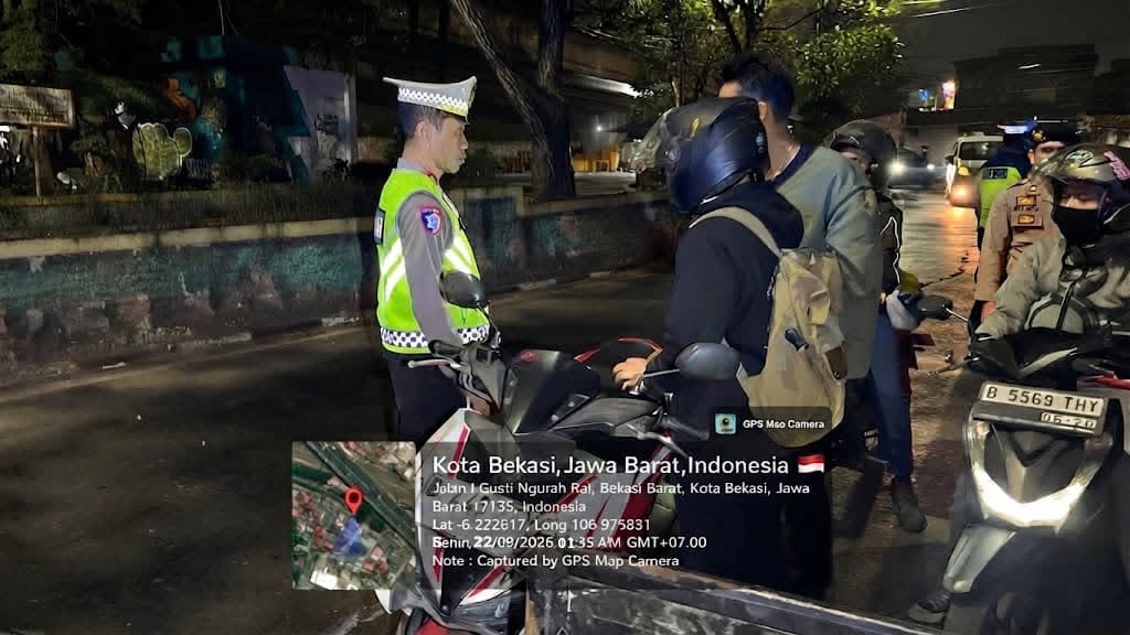 Jaga Jakarta On The Spot, Gelar Razia dan Patroli Polsek Bekasi Barat Cegah Tawuran