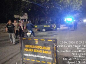 Jaga Jakarta On The Spot, Gelar Razia Stasioner dan Patroli Polsek Bekasi Barat cegah Kejahatan Jalanan