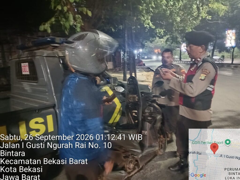 Jaga Jakarta On The Spot, Gelar Razia Stasioner dan Patroli  Polsek Bekasi Barat cegah Kejahatan Jalanan