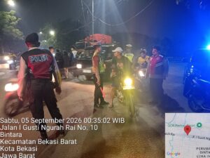 Jaga Jakarta On The Spot : Waka Polsek Bekasi Barat Pimpin Razia dan Patroli Antisipasi Tawuran
