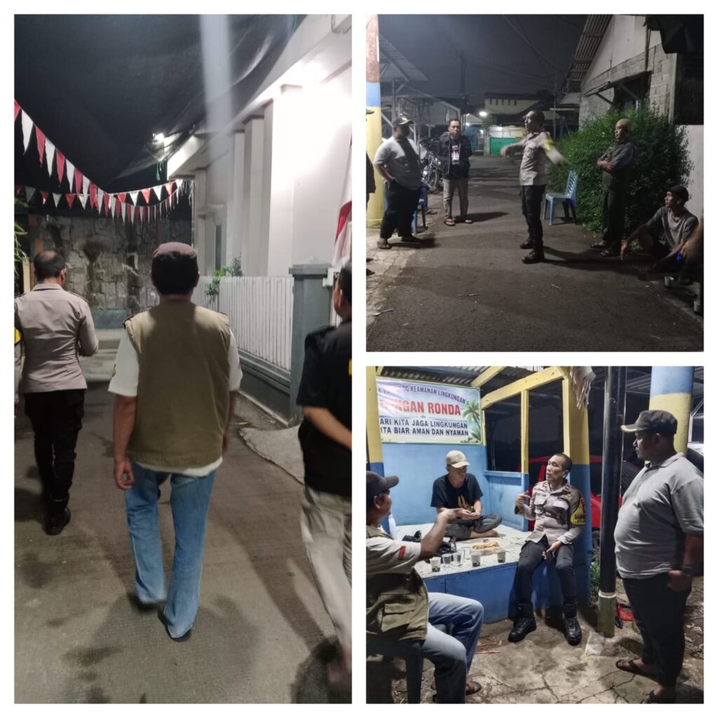 Bhabinkamtibmas Jatiwarna dan Pokdarkamtibmas Sambangi Pos Kamling Jalan Kecapi Hijau